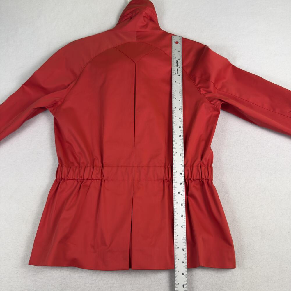 CARLISLE Utility Jacket Anorak Full Zip Gold Snaps Roll Tab Tomato Red Sz 8 - Picture 8 of 16